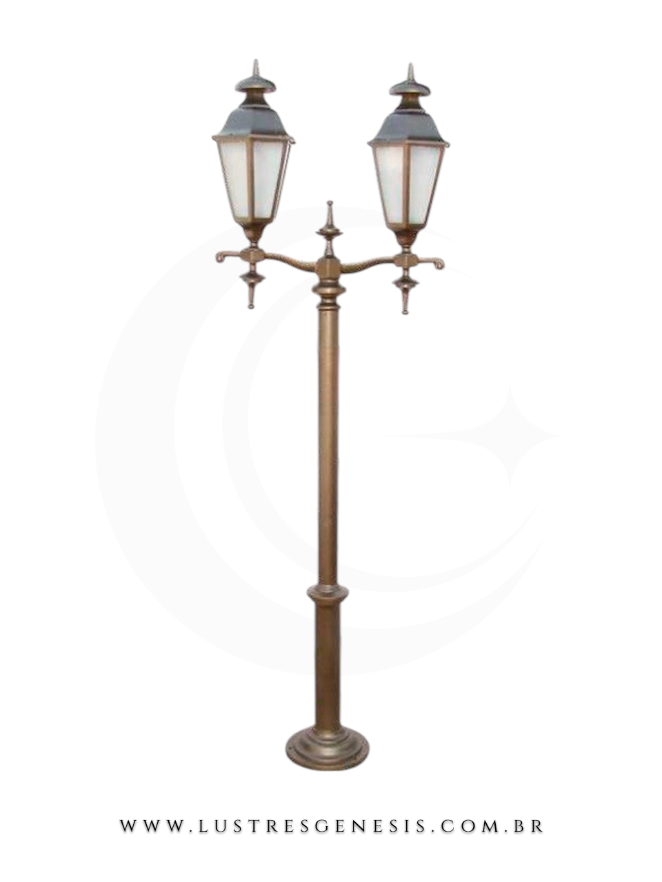 Poste de Iluminação externa Clássico Retro 2,52m estrutura robusta em alumínio fundido para jardim e fachada